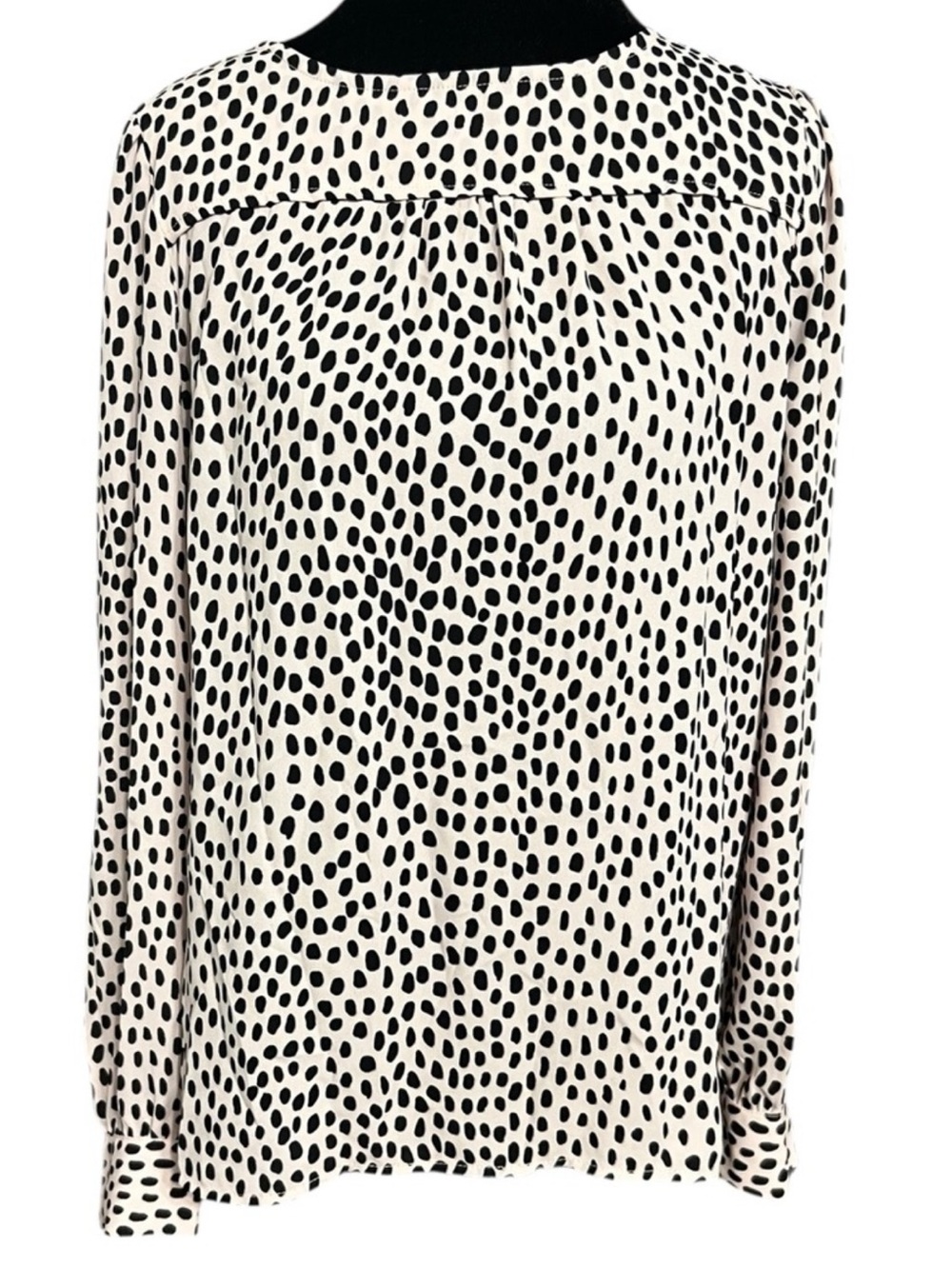 J.CREW Pink Black Polka Dot Blouse XS